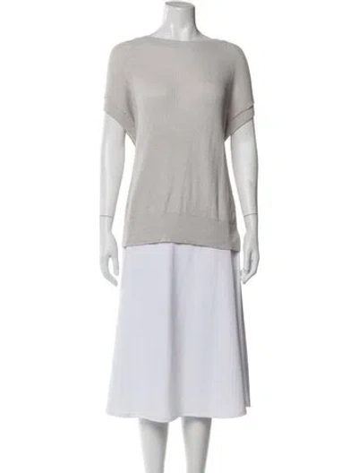 Pre-owned Y's Off-the-shoulder Short Sleeve Top In White