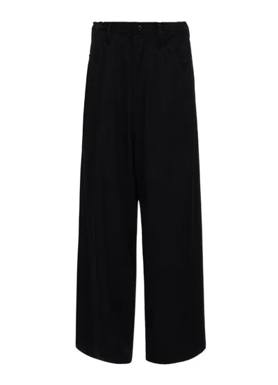 Y's O-long Straight Pants In Black