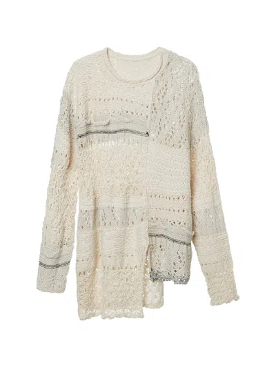 Y's Openwork-knit Sweater In Multi