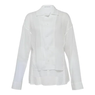 Y's Paneled Short Blouse In White