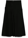 Y's Asymmetric Poplin Midi Skirt In Schwarz