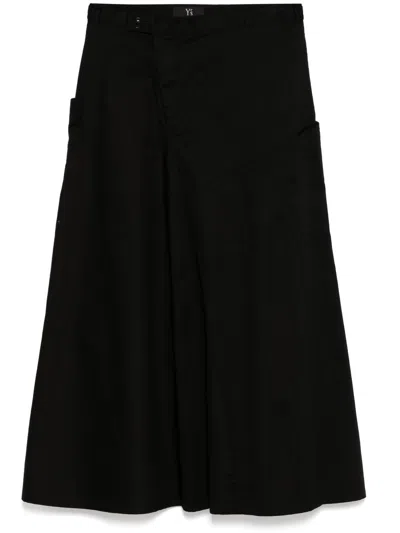 Y's Panelled Skirt In Schwarz