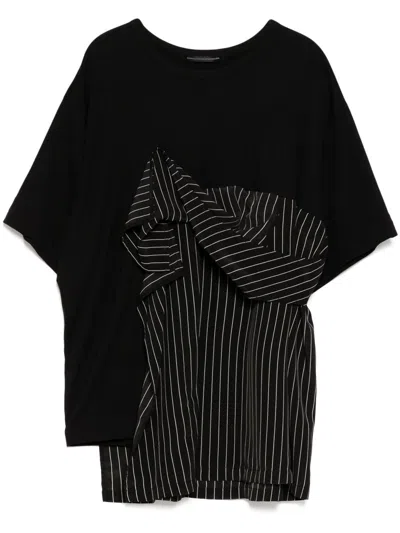 Y's Panelled T-shirt In Black