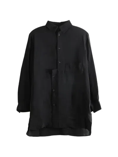 Y's Patchwork Long-sleeve Shirt In Black
