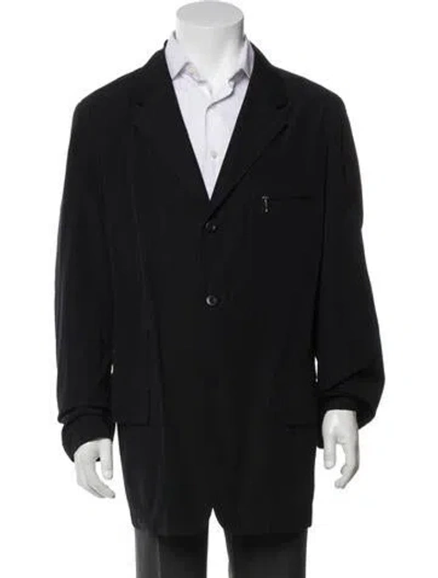 Pre-owned Y's Peacoat In Black