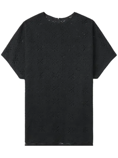 Y's Perforated T-shirt In Black
