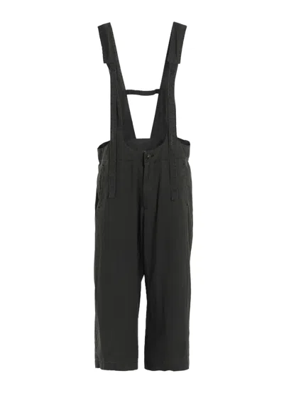 Y's Pigment Coated Adjustable Waist Overalls In Gray
