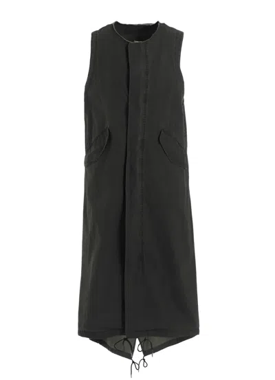 Y's Pigment Coated Fishtail Dress In Blue