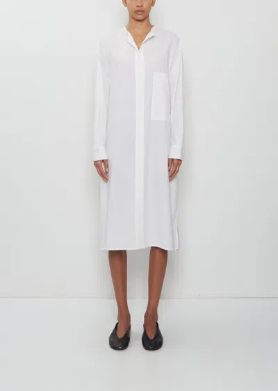 Y's Piping Collar Cotton Dress In White