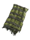 Y's Plaid-pattern Bouclé Scarf In Green