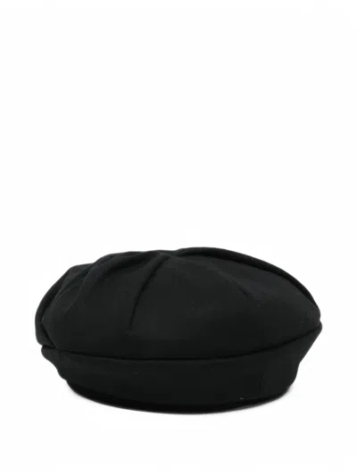 Y's Pleated Beret In Black