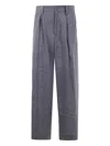 Y's Pleated-front Wool Trousers In Gray