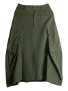 Y's Pocket-detailed Midi Skirt In Green