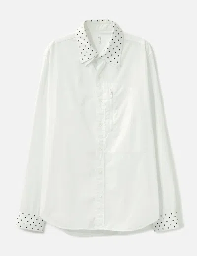 Y's Polka Collar Shirt In White