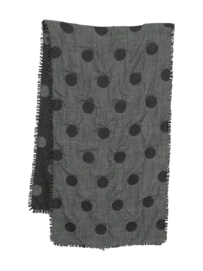 Y's Polka-dot Wool Scarf In Gray