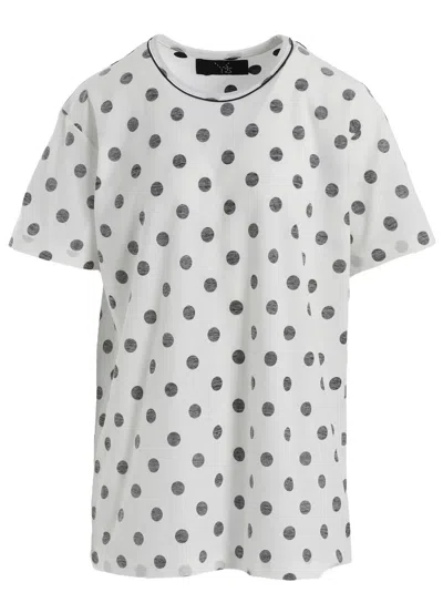 Y's Polka Dot  Stitch Big Tee In White