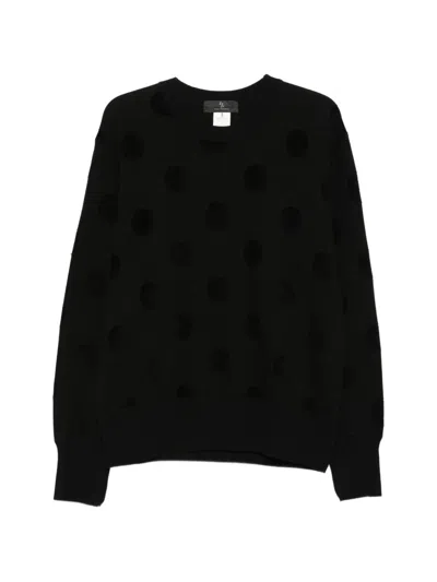 Y's Polka Dot-pattern Sweater In Black