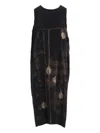 Y's Printed Sleeveless Midi Dress In Black