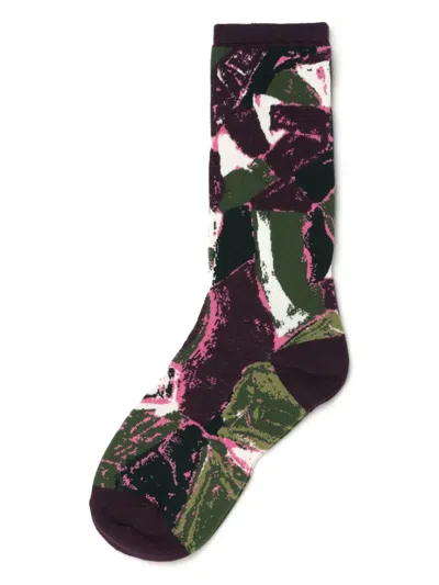 Y's Printed Socks In Green