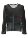 Y's Printed T-shirt In Black