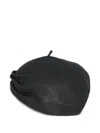 Y's Black Raffia Hat In Black