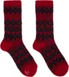 Y's Red Nordic Socks In Red