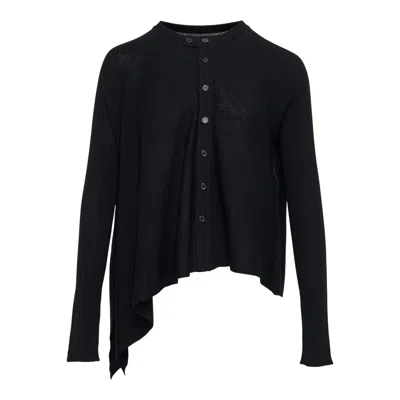 Y's Rib Asymmetery Cardigan In Black