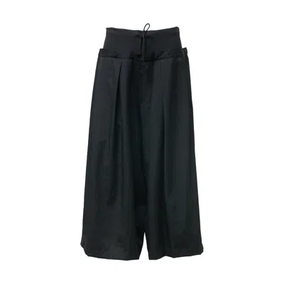 Y's Rib Waist Wide Pants In Black