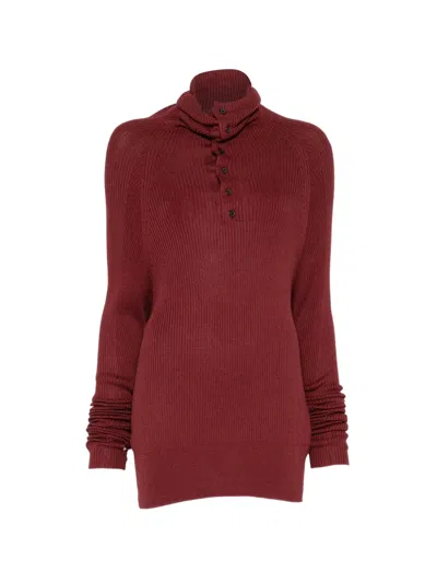 Y's Ribbed Sweater In Red