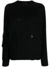 Y's Ribbed Wool Jumper In Black