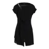Y's Right Side Drape Top In Black
