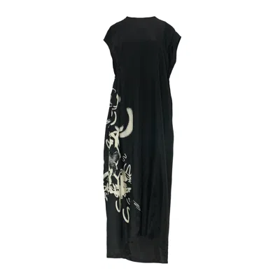 Y's Right Side Gathered Dress In Black