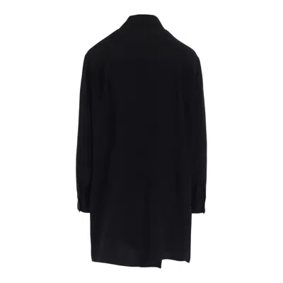 Y's Right Side Slit Asymmetry Blouse In Black