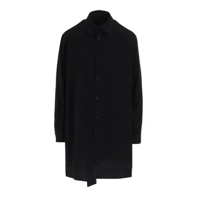 Y's Right Side Slit Asymmetry Blouse In Black