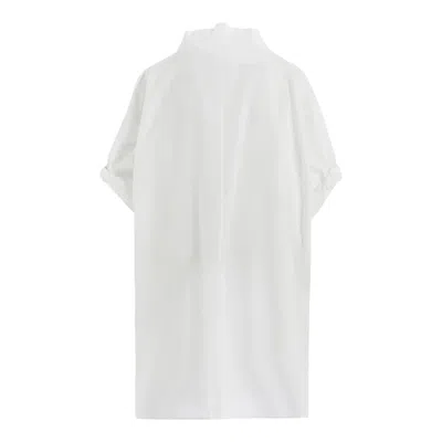 Y's Rolled Up Half Sleeve Blouse In White