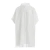 Y's Rolled Up Half Sleeve Blouse In White