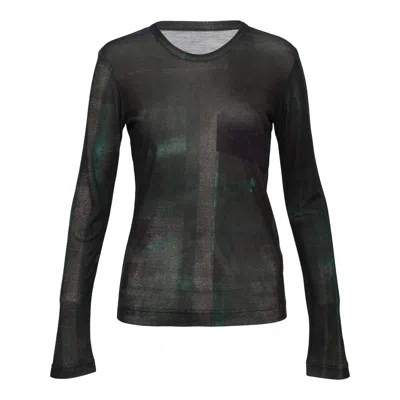 Y's Round Neck Long Sleeve Tee In Black