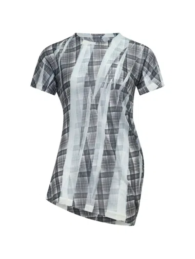 Y's Round-neck Plaid T-shirt In Animal Print