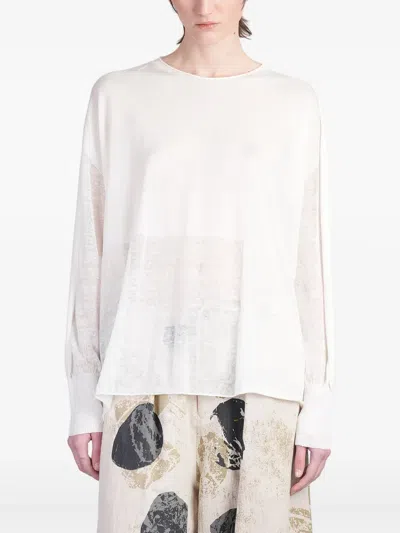 Y's Round Neck Top In Beige