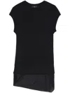 Y's Ruched-detailing Cotton-blend Top In Black