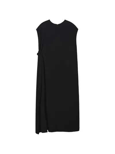Y's Ruched Midi Dress In Black