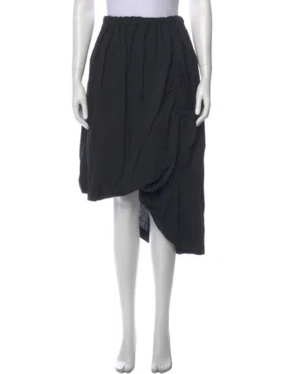 Pre-owned Y's Ruffle Embellishment Midi Length Skirt In Gray