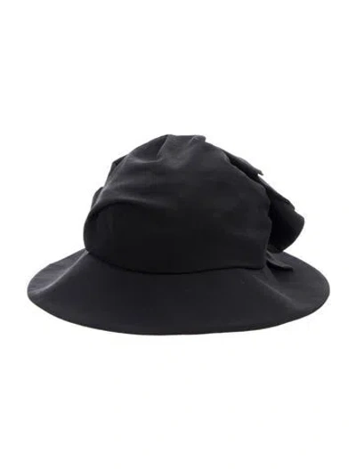 Pre-owned Y's Ruffled Hat In Black