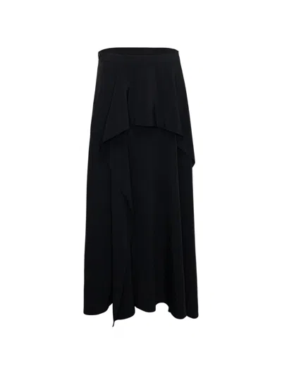 Y's Ruffled-detail Maxi Skirt In Black