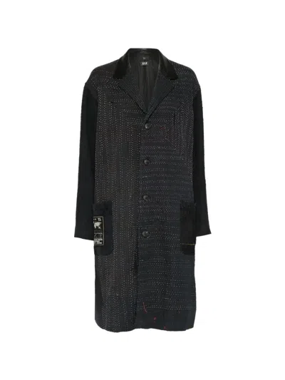 Y's Sashiko-stitch Coat In Black