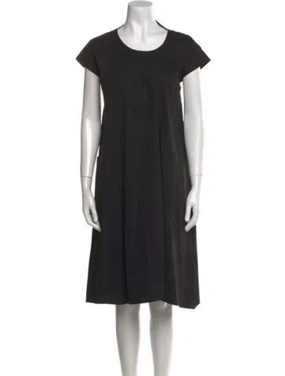 Pre-owned Y's Scoop Neck Knee-length Dress In Black