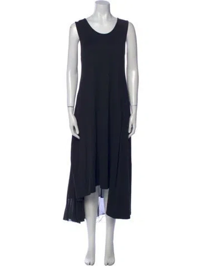 Pre-owned Y's Scoop Neck Long Dress In Black