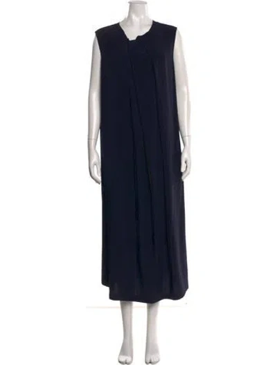 Pre-owned Y's Scoop Neck Long Dress In Black
