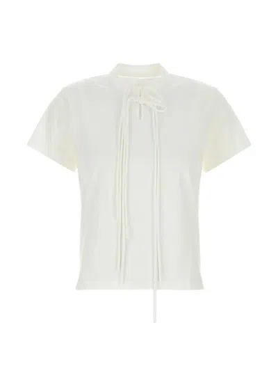 Y's Shaka Lace-up T-shirt In White