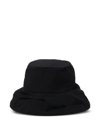 Y's Shimmering Memory-fabric Bucket Hat In Black